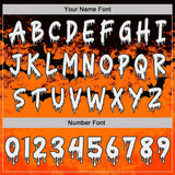 Custom  Orange White-Black Halloween Bat Pullover Sweatshirt Hoodie