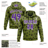 Custom  Olive Purple-White Halloween Spider Pullover Sweatshirt Hoodie