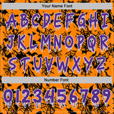 Custom  Bay Orange Purple-White Halloween Bat Net Pullover Sweatshirt Hoodie