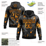 Custom  Black-Bay Orange Halloween Spooky Haunted House Pullover Sweatshirt Hoodie