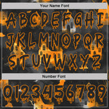 Custom  Black-Bay Orange Halloween Spooky Haunted House Pullover Sweatshirt Hoodie