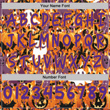 Custom  Black Purple-Bay Orange Halloween Ghost & Bat Pullover Sweatshirt Hoodie