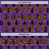 Custom  Purple Black-Bay Orange Halloween Black Cat Pullover Sweatshirt Hoodie