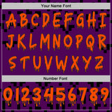 Custom  Purple Orange-Black Halloween Abstract Pixel Bat Pullover Sweatshirt Hoodie