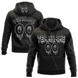 Custom  Black-White Halloween Spider Web Pullover Sweatshirt Hoodie