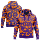 Custom  Purple-Bay Orange Halloween Spooky Pullover Sweatshirt Hoodie