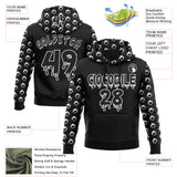 Custom  Black-White Halloween Funny Face Pullover Sweatshirt Hoodie