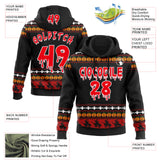 Custom  Black Fire Red Orange-White Halloween Pumpkin Head & Witch Pullover Sweatshirt Hoodie