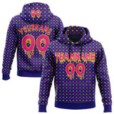 Custom  Dark Purple Hot Pink-Neon Yellow Halloween Star Pullover Sweatshirt Hoodie