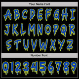 Custom  Black Thunder Blue-Neon Yellow Halloween Grave Pullover Sweatshirt Hoodie