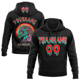 Custom  Black Red-Green Halloween Zombie Unicorn Pullover Sweatshirt Hoodie