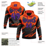 Custom  Orange Purple-Black Halloween Pumpkin Head Pullover Sweatshirt Hoodie