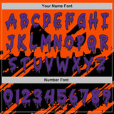 Custom  Orange Purple-Black Halloween Pumpkin Head Pullover Sweatshirt Hoodie