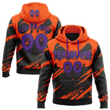 Custom  Orange Purple-Black Halloween Pumpkin Head Pullover Sweatshirt Hoodie
