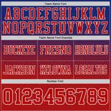 Custom Royal Red-White Authentic Gradient Style Twinkle Star Football Jersey