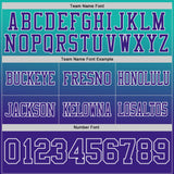 Custom Aqua Purple-White Authentic Gradient Style Twinkle Star Football Jersey