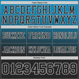Custom Panther Blue Black-White Authentic Gradient Style Twinkle Star Football Jersey