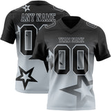Custom Black-Silver Authentic Gradient Style Twinkle Star Football Jersey