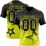 Custom Black-Neon Yellow Authentic Gradient Style Twinkle Star Football Jersey