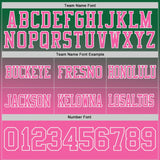 Custom Kelly Green Pink-White Authentic Gradient Style Twinkle Star Football Jersey