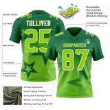 Custom Kelly Green Neon Green-White Authentic Gradient Style Twinkle Star Football Jersey