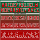 Custom Kelly Green Red-White Authentic Gradient Style Twinkle Star Football Jersey