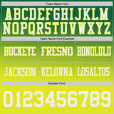 Custom Kelly Green White-Neon Yellow Authentic Gradient Style Twinkle Star Football Jersey