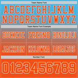 Custom Sky Blue Orange-White Authentic Gradient Style Twinkle Star Football Jersey