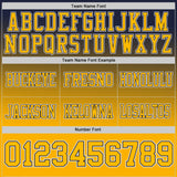 Custom Navy Gold-White Authentic Gradient Style Twinkle Star Football Jersey