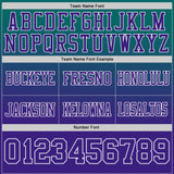 Custom Teal Purple-White Authentic Gradient Style Twinkle Star Football Jersey