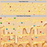 Custom Stitched Cream White-Gold Ice Cream Waffle Foodie Dessert Pullover Sweatshirt Hoodie
