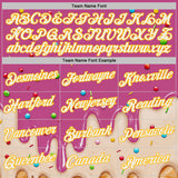 Custom Stitched Deep Pink White-Gold Ice Cream Waffle Foodie Dessert Pullover Sweatshirt Hoodie