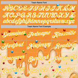 Custom Stitched Bay Orange White-Gold Ice Cream Waffle Foodie Dessert Pullover Sweatshirt Hoodie