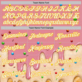Custom Stitched Medium Pink White-Gold Ice Cream Waffle Foodie Dessert Pullover Sweatshirt Hoodie