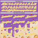 Custom Stitched Medium Purple White-Gold Ice Cream Waffle Foodie Dessert Pullover Sweatshirt Hoodie
