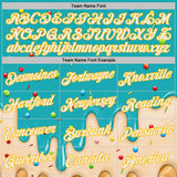 Custom Stitched Aqua White-Gold Ice Cream Waffle Foodie Dessert Pullover Sweatshirt Hoodie