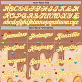 Custom Stitched Caramel Brown White-Gold Ice Cream Waffle Foodie Dessert Pullover Sweatshirt Hoodie
