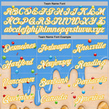 Custom Stitched Powder Blue White-Gold Ice Cream Waffle Foodie Dessert Pullover Sweatshirt Hoodie