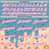 Custom Stitched Mint Aqua White-Pink Ice Cream Waffle Foodie Dessert Pullover Sweatshirt Hoodie