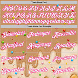 Custom Stitched Tan White-Pink Ice Cream Waffle Foodie Dessert Pullover Sweatshirt Hoodie