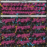 Custom Black-Pink Graffiti Pattern Paint Splatter Authentic Baseball Jersey