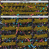 Custom Black-Yellow Graffiti Pattern Paint Splatter Authentic Baseball Jersey