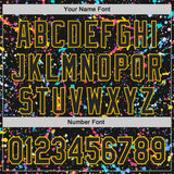 Custom Black-Yellow Graffiti Pattern Paint Splatter Authentic Baseball Jersey