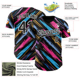 Custom Black-White Multicolor Brush Stroke Authentic Baseball Jersey