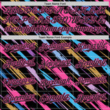 Custom Black-Pink Multicolor Brush Stroke Authentic Baseball Jersey