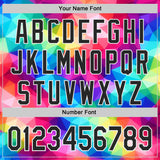 Custom Rainbow Black-White Multicolor Geometric Grid Diamond Authentic Baseball Jersey