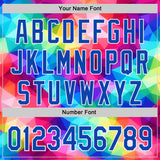 Custom Rainbow Thunder Blue White-Black Multicolor Geometric Grid Diamond Authentic Baseball Jersey