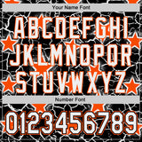 Custom Black White-Orange Cracked Pattern Graffiti Stars Authentic Baseball Jersey