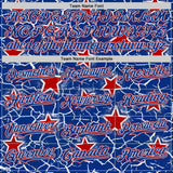 Custom Royal White-Red Cracked Pattern Graffiti Stars Authentic Baseball Jersey