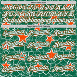 Custom Kelly Green White-Orange Cracked Pattern Graffiti Stars Authentic Baseball Jersey